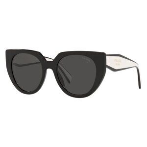 New PRADA Black Cat Eye SPR14W 09Q-5S0 Sunglasses Women
